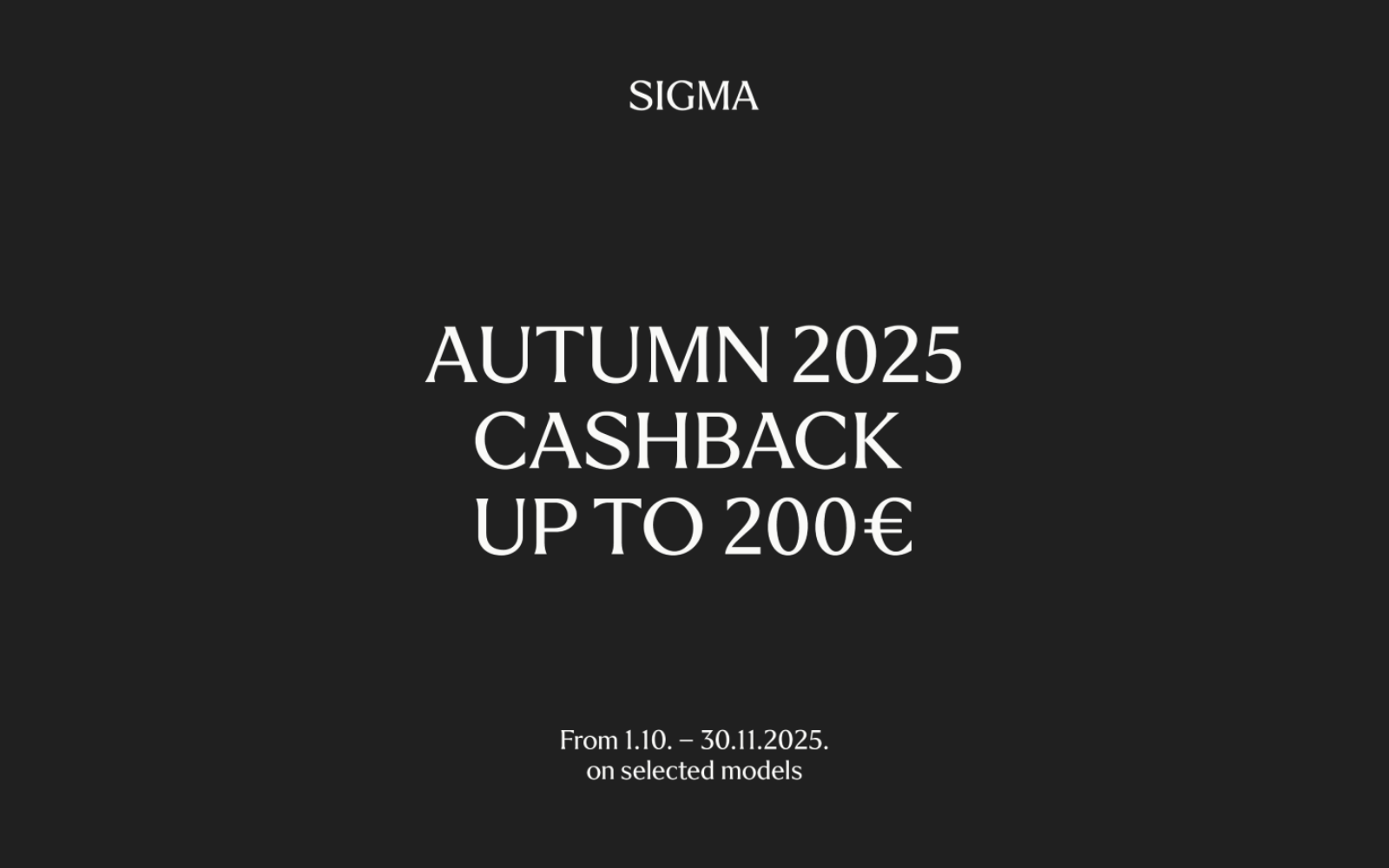 SIGMA Cashback: Autumn 2025. 1 sigma autumn 2025 cashback